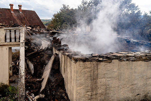 Professional Fire Damage Removal technician working in Roanoke, TX